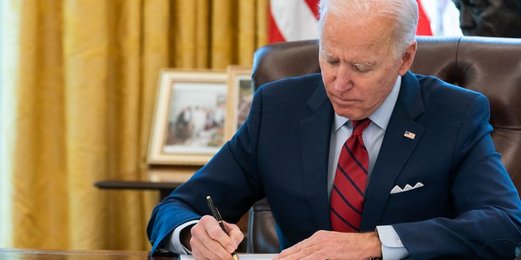 Joe Biden signing