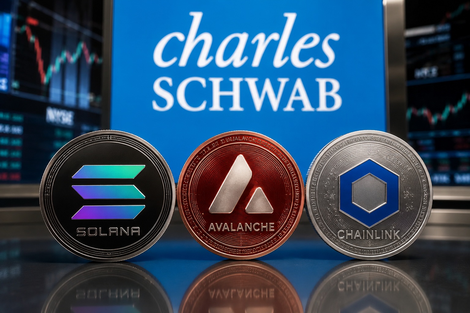 Charles Schwab Crypto Platform To Launch Solana, Avalanche, And Chainlink Support