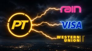 Western Union, USDPT, Visa, Rain